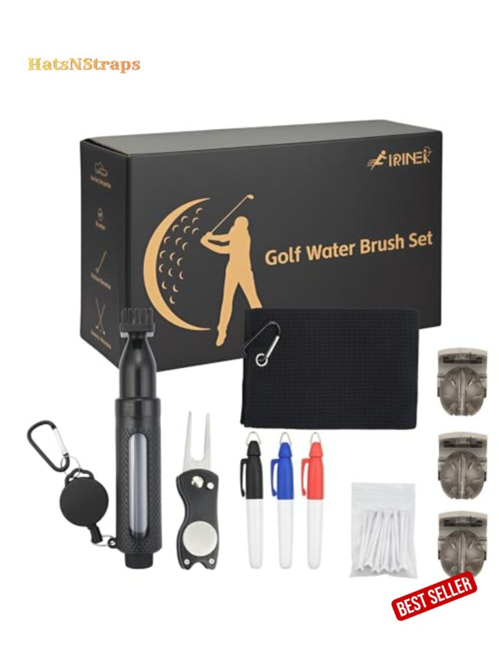 19 Pc Golf Accessories Kit Club Cleaner Brush Towel Divot Tool Gift Set